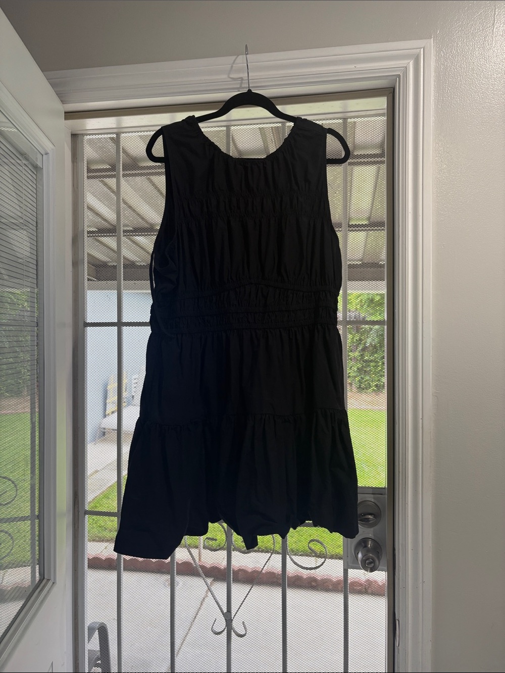 Black Sleeveless Tiered Mini Dress
